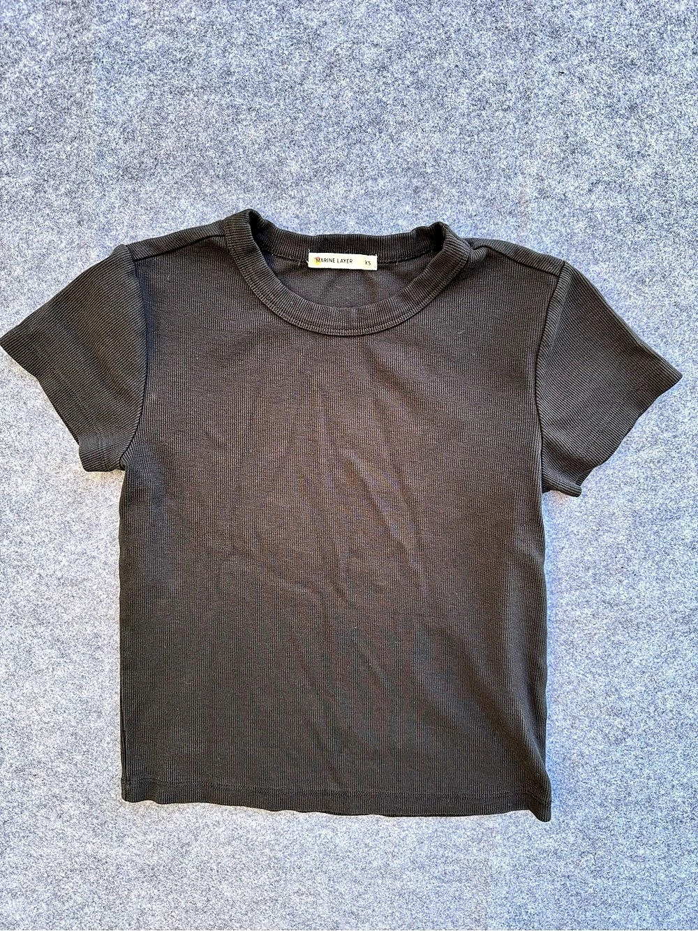 Marine Layer Lexi Rib Sun-In Crew Tee Black XS